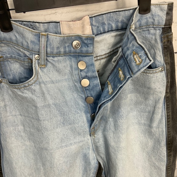 Revice Jeans Ex Boyfriend Colorblock Black Coated Harlow Wash Pants Sz 28 E2 - Picture 11 of 12